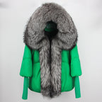 2023 Real Fox Fur Collar Hooded Winter Jacket Women Natural Thick Warm Loose Oversize Duck Down Coat Streetwear Outerwear VELORIA - Thread of Generations