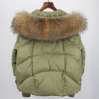 2023 Real Fox Fur Collar Hooded Winter Jacket Women Natural Thick Warm Loose Oversize Duck Down Coat Streetwear Outerwear VELORIA - Thread of Generations