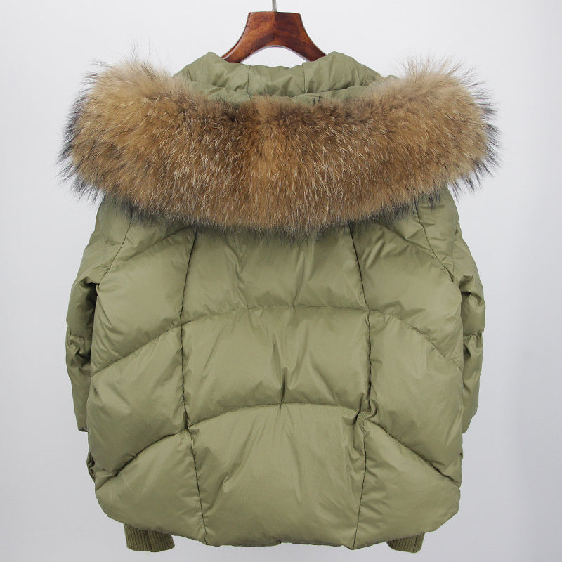 2023 Real Fox Fur Collar Hooded Winter Jacket Women Natural Thick Warm Loose Oversize Duck Down Coat Streetwear Outerwear VELORIA - Thread of Generations