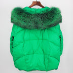 2023 Real Fox Fur Collar Hooded Winter Jacket Women Natural Thick Warm Loose Oversize Duck Down Coat Streetwear Outerwear VELORIA - Thread of Generations