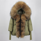 2023 Real Fox Fur Collar Hooded Winter Jacket Women Natural Thick Warm Loose Oversize Duck Down Coat Streetwear Outerwear VELORIA - Thread of Generations