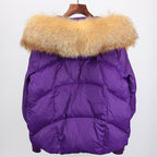 2023 Real Fox Fur Collar Hooded Winter Jacket Women Natural Thick Warm Loose Oversize Duck Down Coat Streetwear Outerwear VELORIA - Thread of Generations