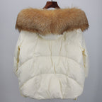 2023 Real Fox Fur Collar Hooded Winter Jacket Women Natural Thick Warm Loose Oversize Duck Down Coat Streetwear Outerwear VELORIA - Thread of Generations