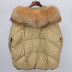 2023 Real Fox Fur Collar Hooded Winter Jacket Women Natural Thick Warm Loose Oversize Duck Down Coat Streetwear Outerwear VELORIA - Thread of Generations