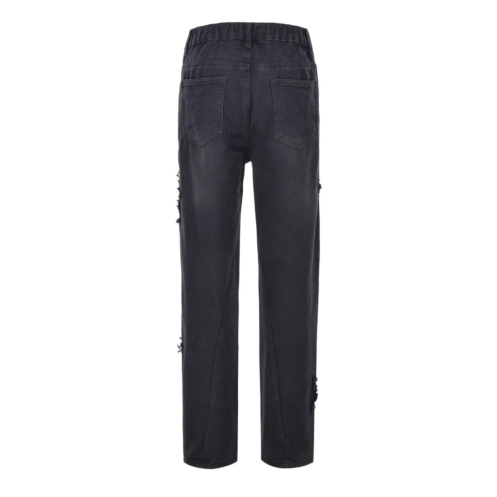 Men's Fashion Jeans Pants High Waist Straight Wide Leg Loose Skateboarding Denim Trousers Male Baggy Slim Fit Versatile Trouser VELORIA - Thread of Generations