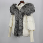 2023 Real Fox Fur Collar Hooded Winter Jacket Women Natural Thick Warm Loose Oversize Duck Down Coat Streetwear Outerwear VELORIA - Thread of Generations