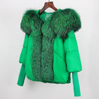 2023 Real Fox Fur Collar Hooded Winter Jacket Women Natural Thick Warm Loose Oversize Duck Down Coat Streetwear Outerwear VELORIA - Thread of Generations