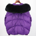 2023 Real Fox Fur Collar Hooded Winter Jacket Women Natural Thick Warm Loose Oversize Duck Down Coat Streetwear Outerwear VELORIA - Thread of Generations