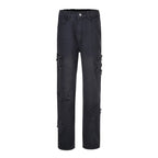 Men's Fashion Jeans Pants High Waist Straight Wide Leg Loose Skateboarding Denim Trousers Male Baggy Slim Fit Versatile Trouser VELORIA - Thread of Generations