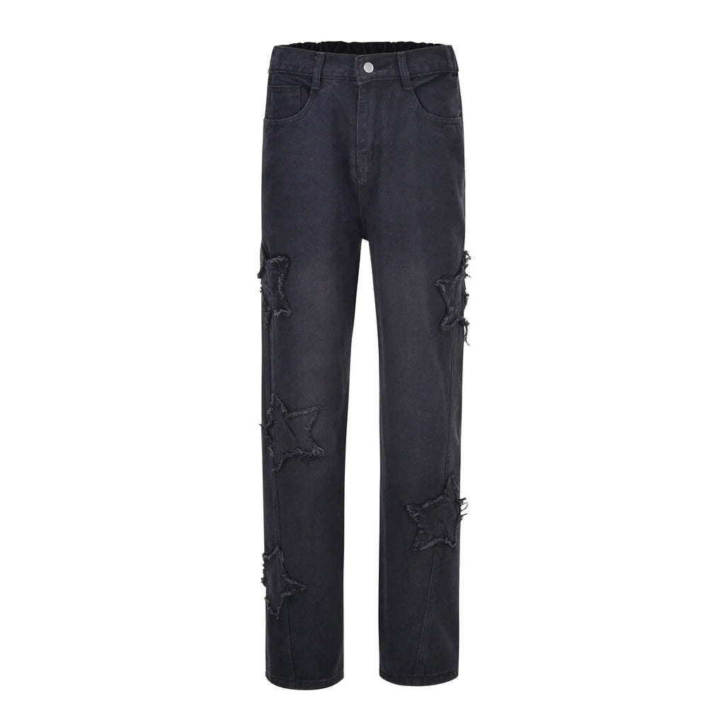 Men's Fashion Jeans Pants High Waist Straight Wide Leg Loose Skateboarding Denim Trousers Male Baggy Slim Fit Versatile Trouser VELORIA - Thread of Generations