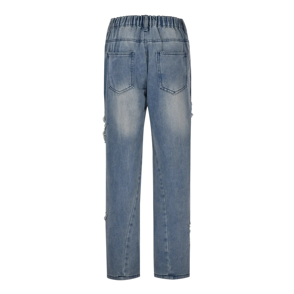 Men's Fashion Jeans Pants High Waist Straight Wide Leg Loose Skateboarding Denim Trousers Male Baggy Slim Fit Versatile Trouser VELORIA - Thread of Generations