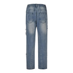 Men's Fashion Jeans Pants High Waist Straight Wide Leg Loose Skateboarding Denim Trousers Male Baggy Slim Fit Versatile Trouser VELORIA - Thread of Generations