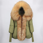 2023 Real Fox Fur Collar Hooded Winter Jacket Women Natural Thick Warm Loose Oversize Duck Down Coat Streetwear Outerwear VELORIA - Thread of Generations