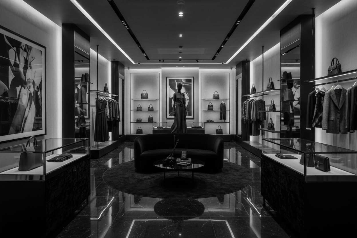 A luxury boutique house background image in black