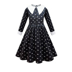 Girls' Fashion Simple Lapel Print Dress LittleYogaSocks