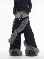 Men's PU Two-Piece Jeans LittleYogaSocks