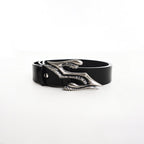 Metal Letter Two-layer Leather Men's Leather Belt LittleYogaSocks