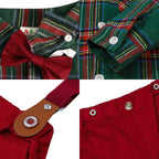 Boy Fashionable Suit Plaid Shirt Outfit LittleYogaSocks