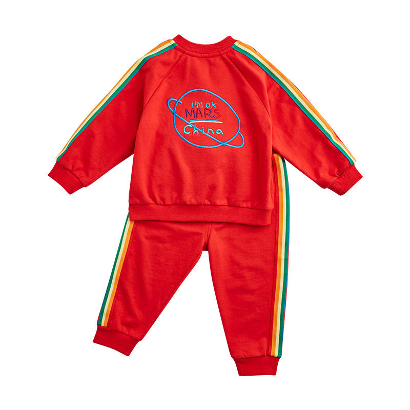 Veloria Fashion Simple Sports Children's Leisure Suit LittleYogaSocks