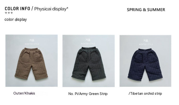 Wool Lined Vintage Cotton Cropped Straight Leg Pants LittleYogaSocks