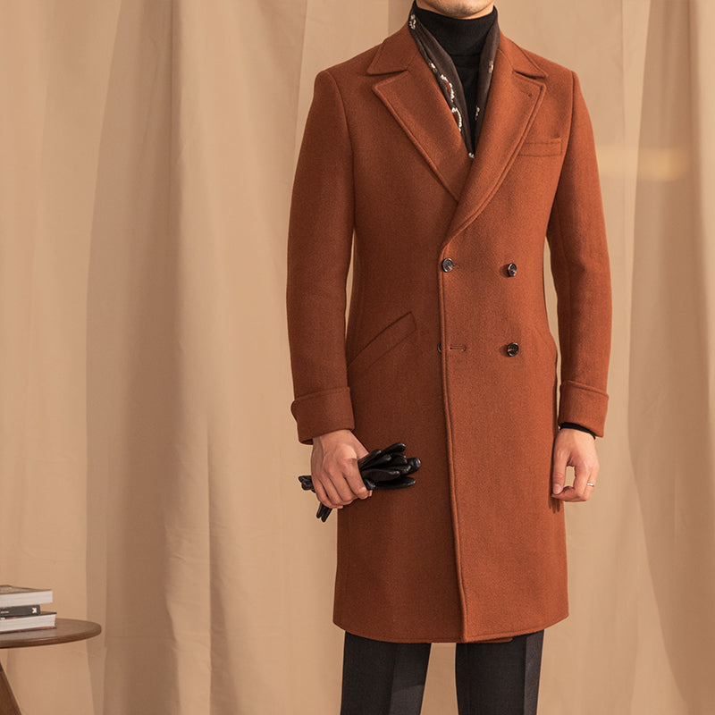 Warm Coat Double-breasted Mid-length Wool Overcoat LittleYogaSocks