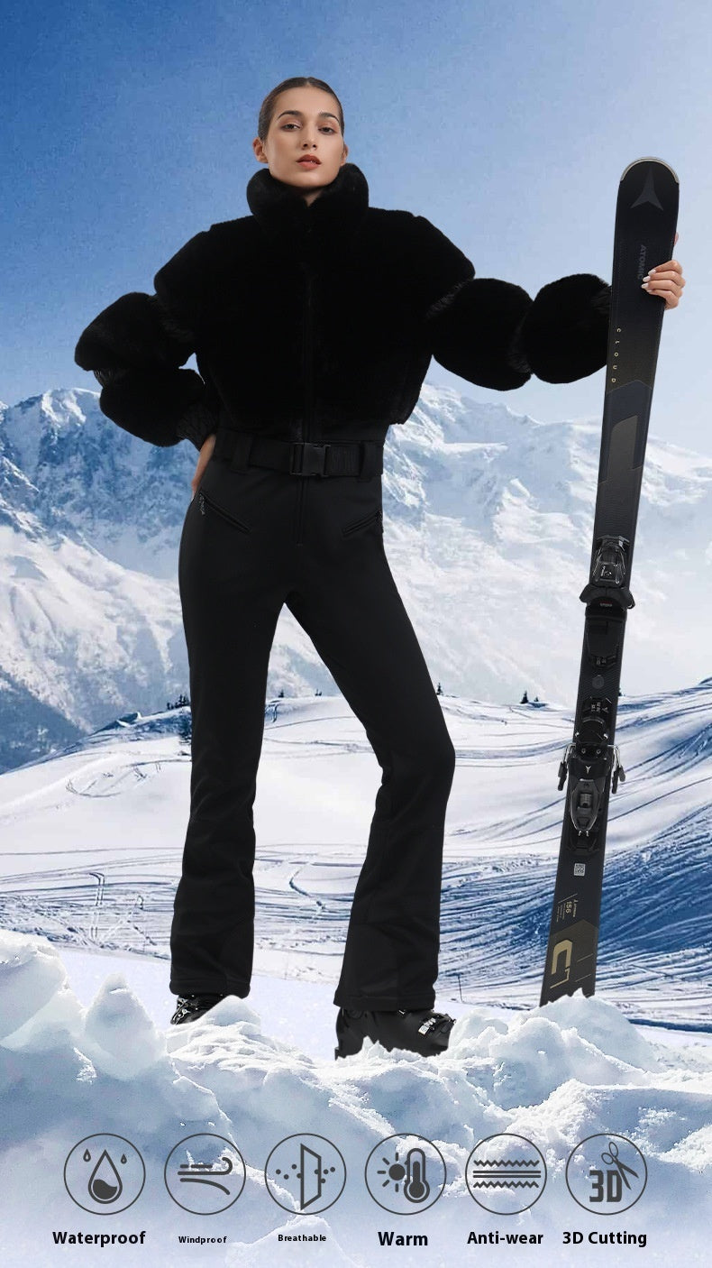 Veloria Winter Ski One-piece Female Windproof Thickening LittleYogaSocks