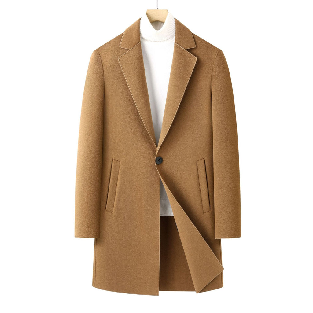 Veloria Men's Double-Faced Wool Overcoat for Fall & Winter LittleYogaSocks