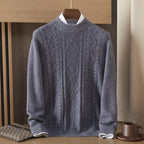 Men's Semi-high Diamond Bottoming Shirt Middle-aged Business Leisure Twisted Warm Sweater LittleYogaSocks