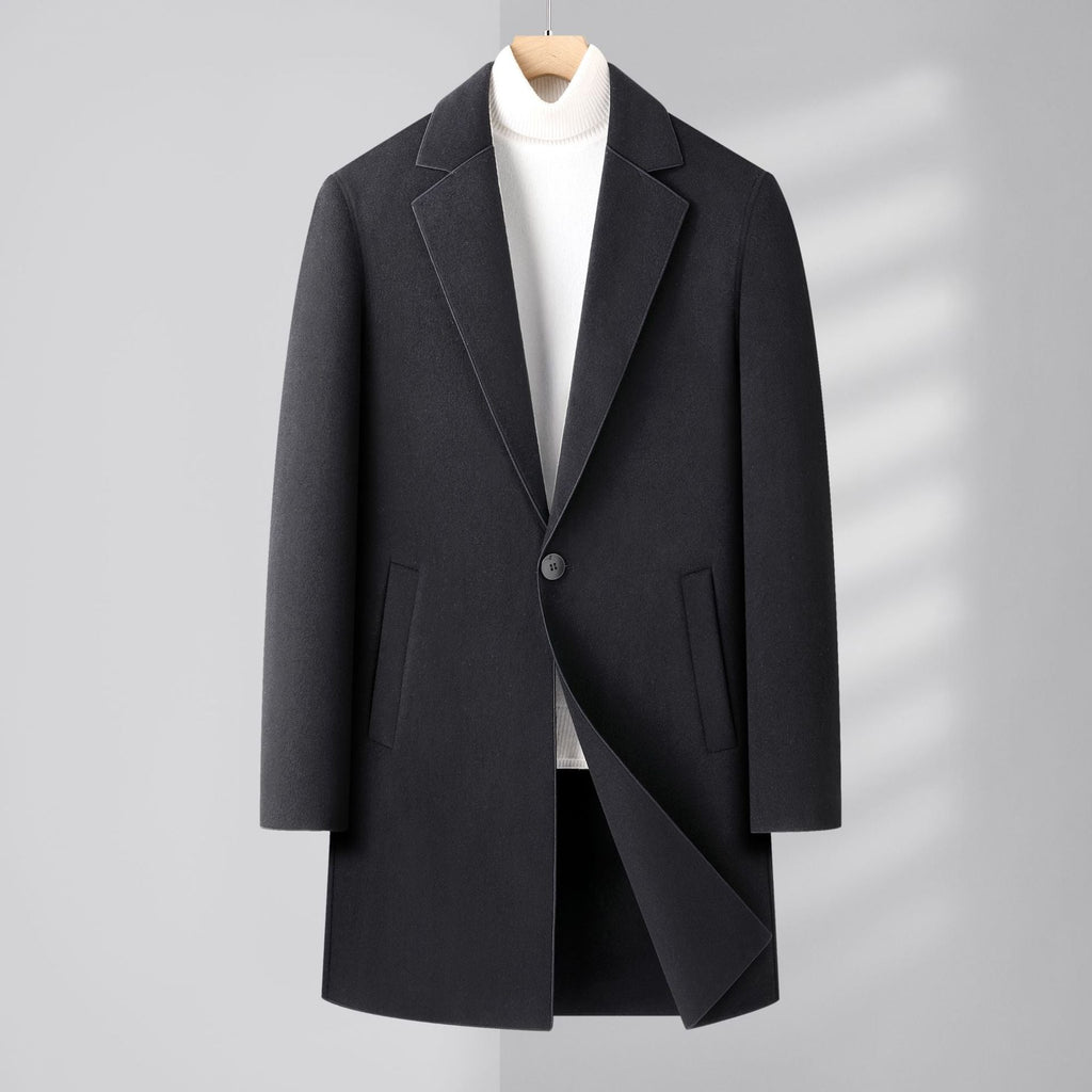 Veloria Men's Double-Faced Wool Overcoat for Fall & Winter LittleYogaSocks