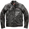 Men's Genuine Leather Stand Collar Slim Motorcycle Suit VELORIA - Thread of Generations