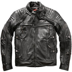 Men's Genuine Leather Stand Collar Slim Motorcycle Suit VELORIA - Thread of Generations