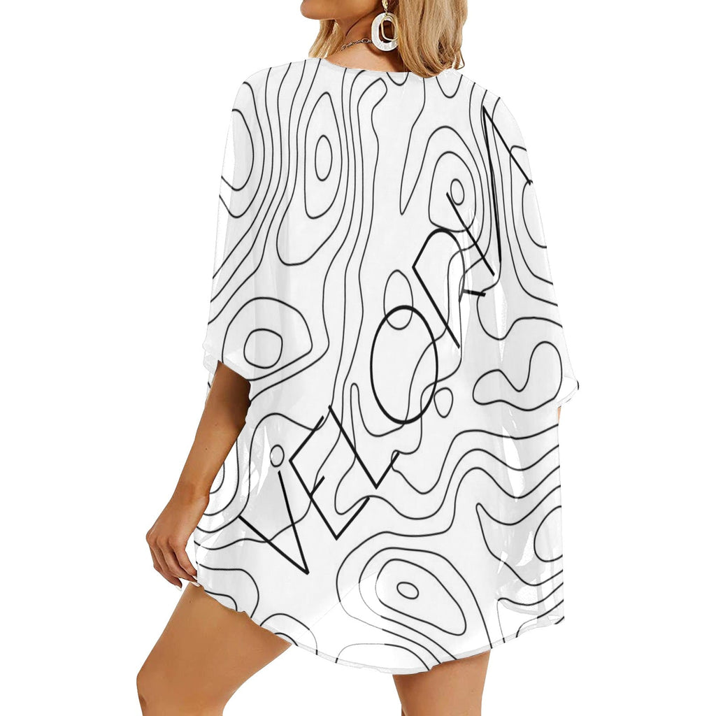 VELORIA Women's Kimono Chiffon Cover Up Inkedjoy