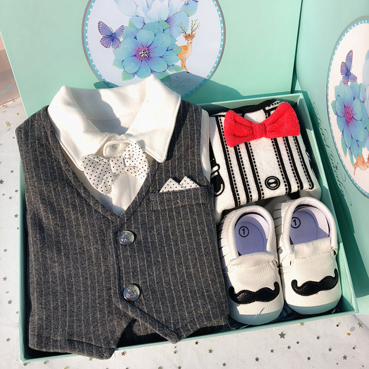 Gift Set Boxed Male Baby Clothes Gift Package 0-March LittleYogaSocks