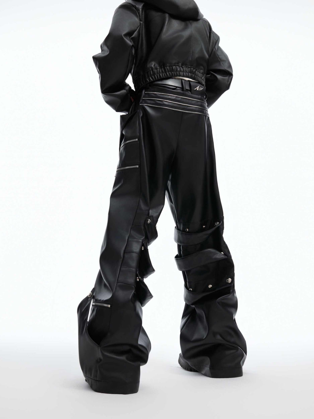 Metal Design Sense Baggy Straight Trousers Men LittleYogaSocks