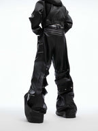 Metal Design Sense Baggy Straight Trousers Men LittleYogaSocks