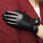 Women's Winter Warm Touch Screen Leather Gloves LittleYogaSocks