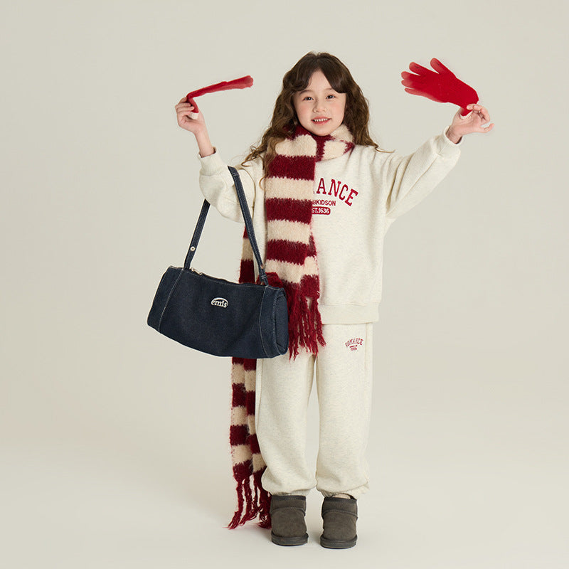 Children's Velvet Sport Suit Two-piece Set LittleYogaSocks