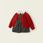 Children's Cardigan Knitted Jacket Long-sleeved Shirt Vest Dress Suit LittleYogaSocks