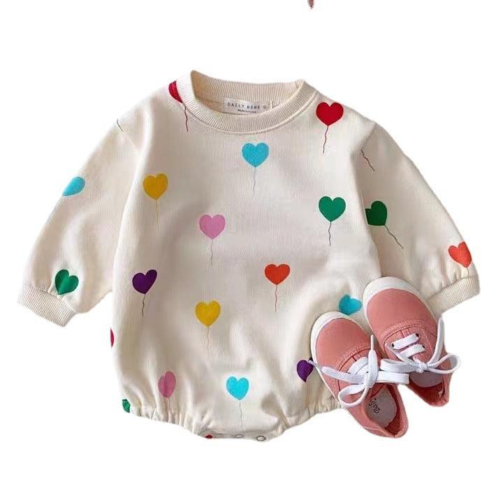 Baby Wrapping Clothes Korean Style Love Print Romper VELORIA - Thread of Generations