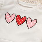 Toddler Girl's Heart Print 2-Piece Set, Crewneck Long Sleeve Ruffle Top & Flare Leg Pants VELORIA - Thread of Generations