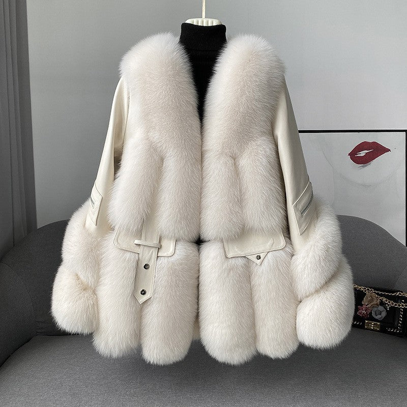 Elevate your winter wardrobe with this sophisticated fur coat, designed for the modern woman Medium Long Young One-piece Coat LittleYogaSocks