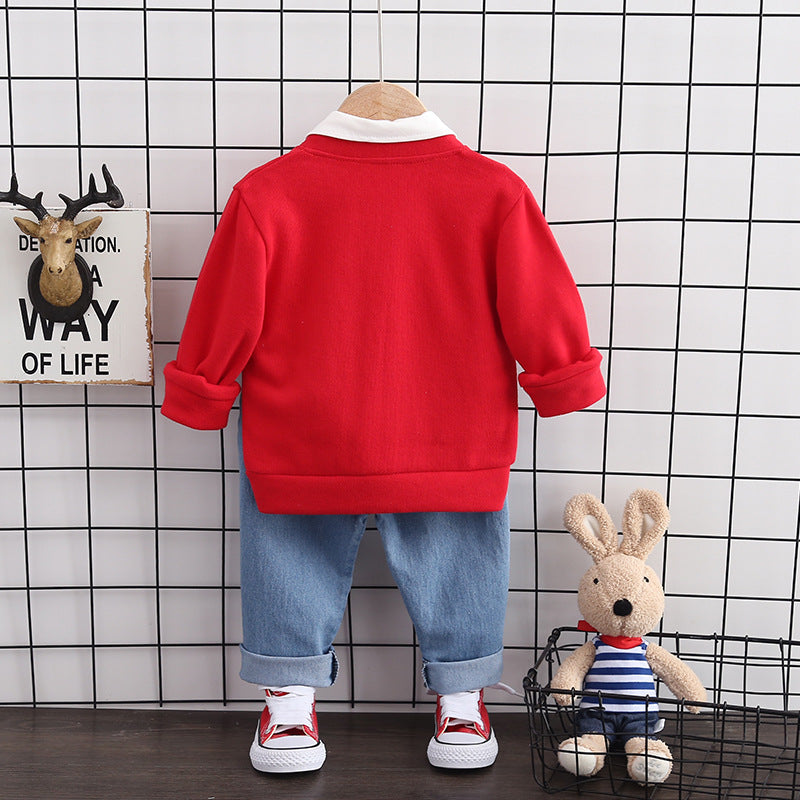 Cartoon Coat Three-piece Set 1-3 Years Old 4 Children's Clothes LittleYogaSocks