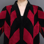 Sheep Sheared Women's Long Over-the-knee Fur Patchwork Coat LittleYogaSocks