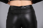 Fashion Women's Solid Color Bootcut Leather Suit Leather Pants LittleYogaSocks