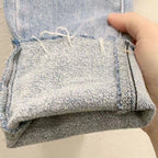 High Rise Single Breasted Jeans With Beads And Wool Stitching LittleYogaSocks